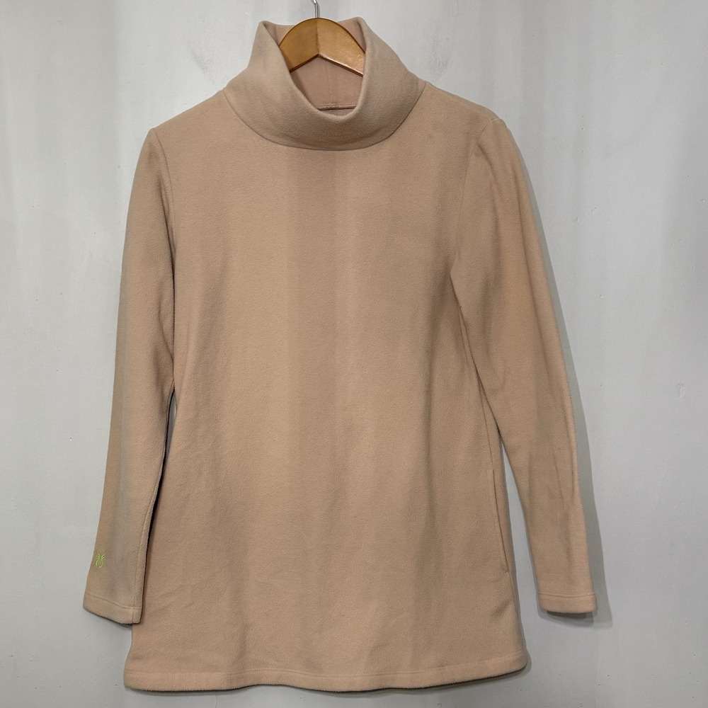 Dudley Stephens Park Slope Vello Fleece Turtleneck Peach Woman's Medium